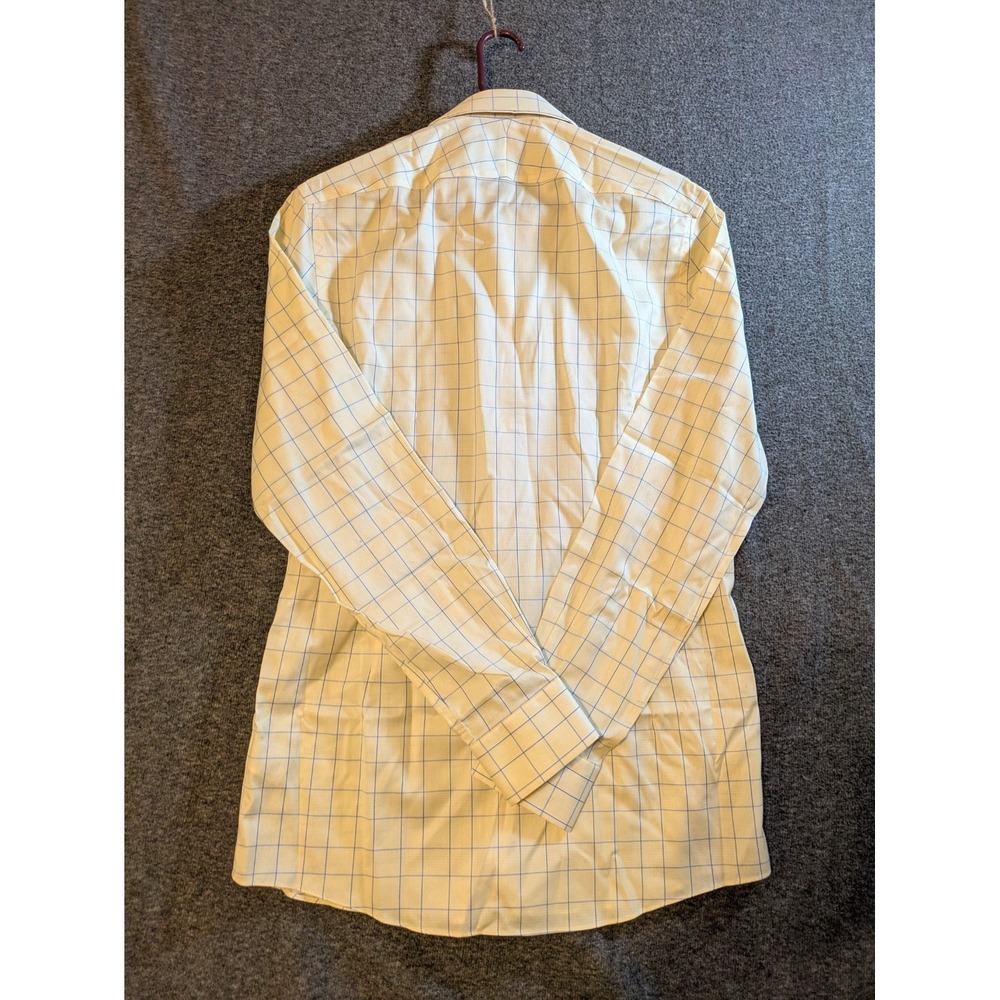 Charles Tyrwhitt Shirt Mens Slim Fit Long Sleeve Button Up 15.5 / 36 Yellow Chk - Picture 10 of 11